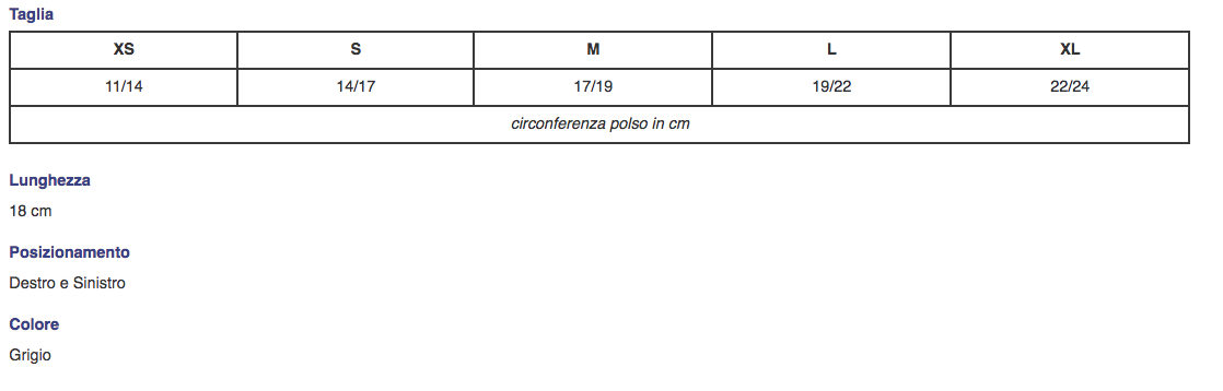 Tutore per polso “PF II” in tessuto elastico con presa pollice - Polsiera steccata con presa pollice in tessuto elastico