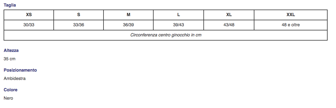 Ginocchiera in tessuto spacer “NEWMESH” con stecche a spirale e apertura frontale - Ginocchiera in tessuto spacer con apertura frontale e stecche a spirale 