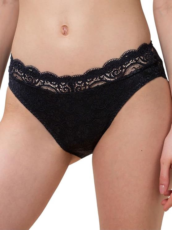 TRIUMPH AMOURETTE 300 MAGIC WIRE SLIP TAI BLACK - Slip Tai in pizzo nero Amourette 300, comfort invisibile